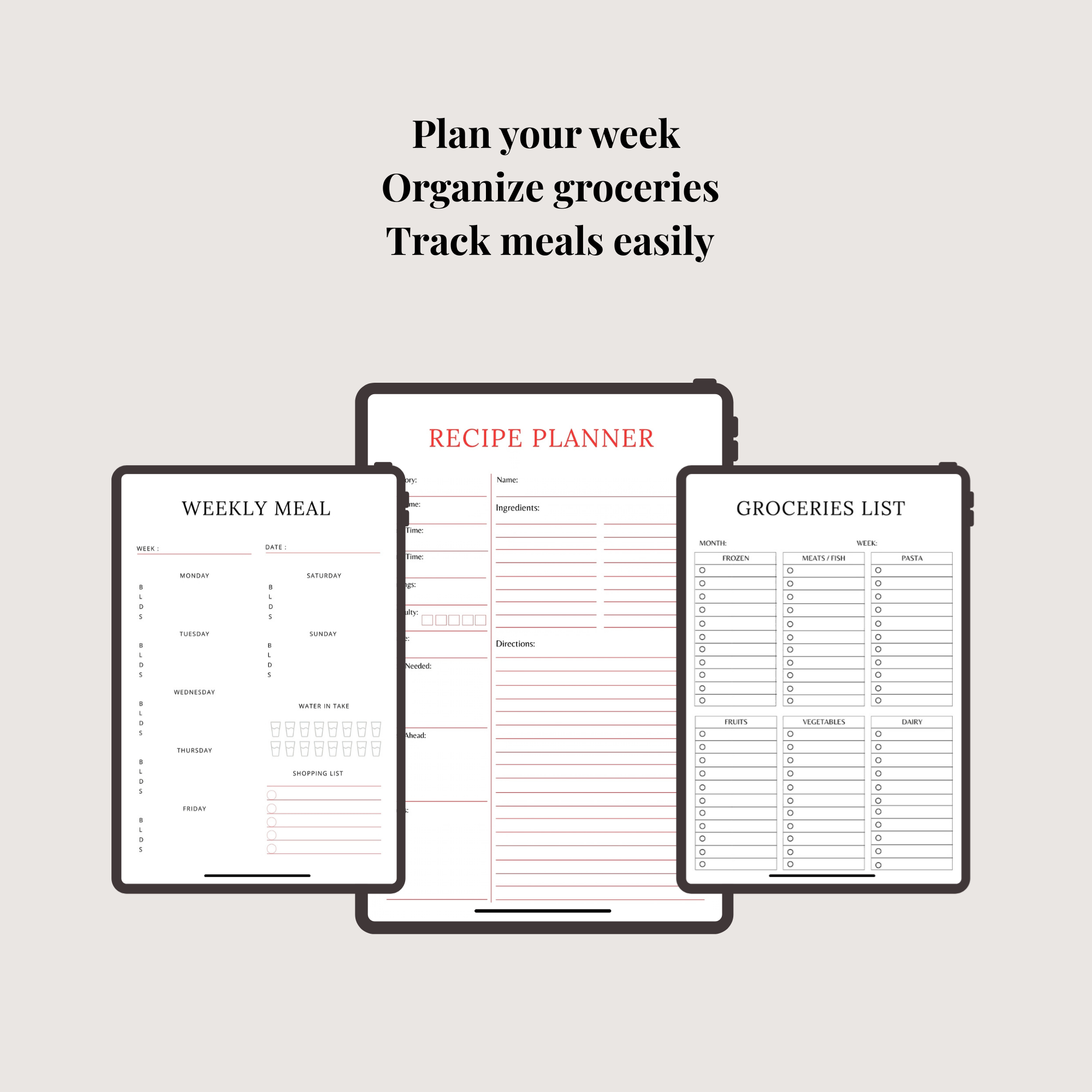 The Bariatric Meal Planning Planner (Digital Download)