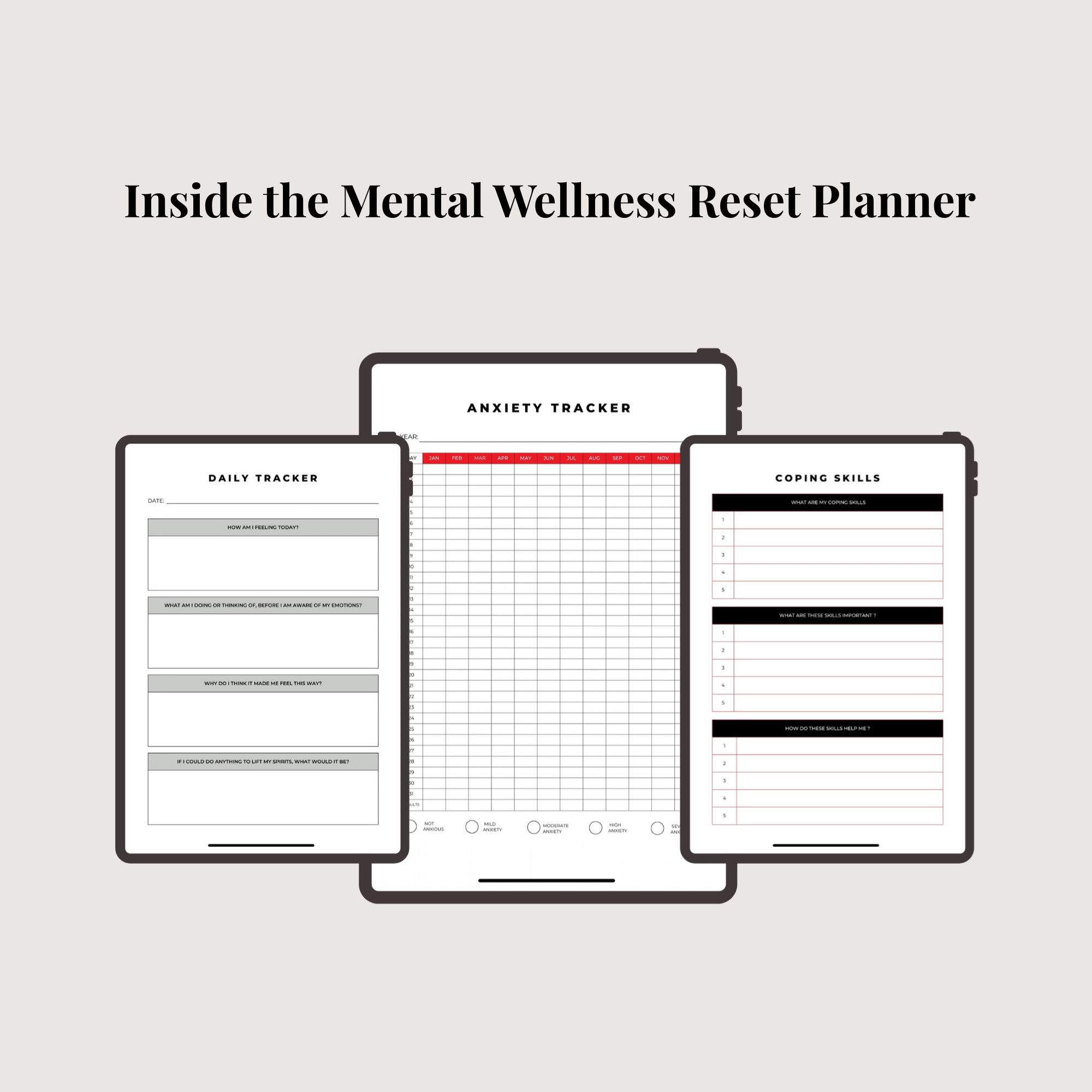 The Mental Wellness Reset Planner (Digital Download)