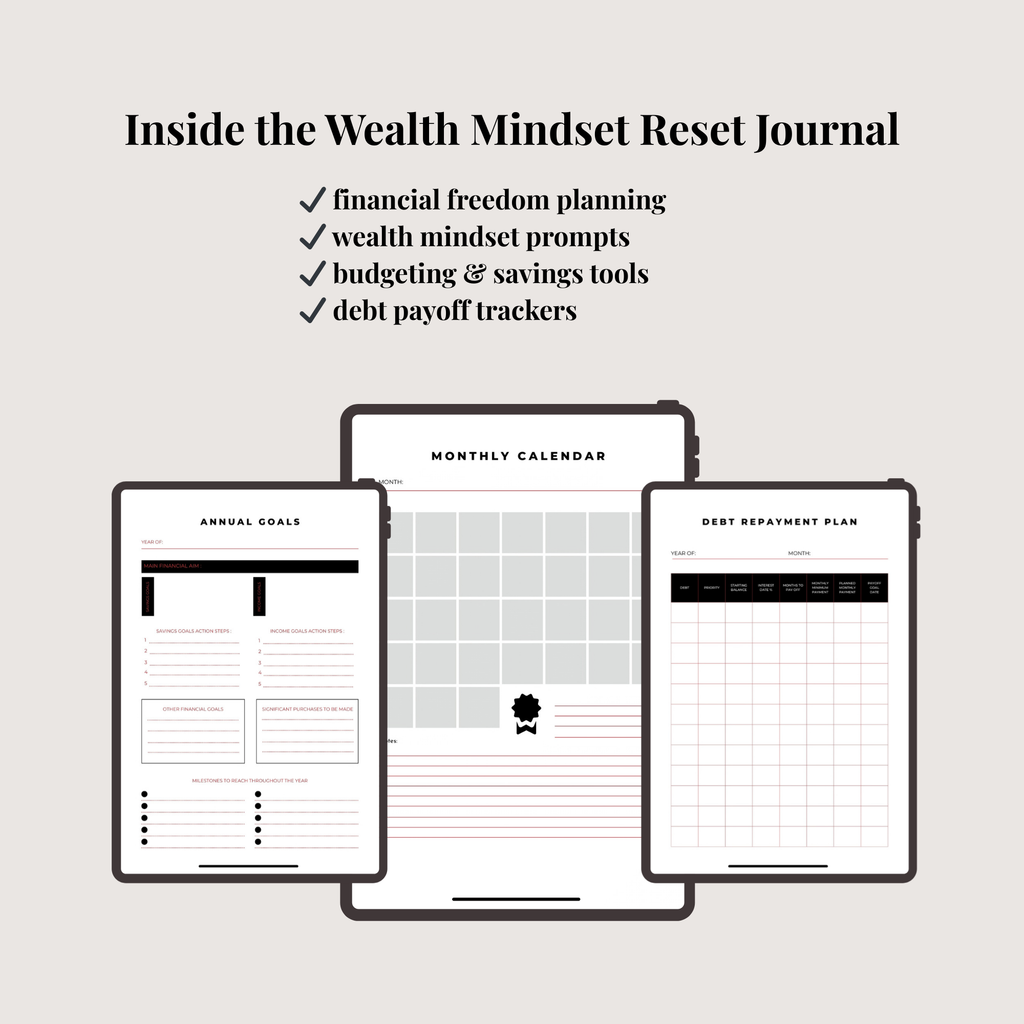 The Wealth Mindset Reset Journal (Digital Download)