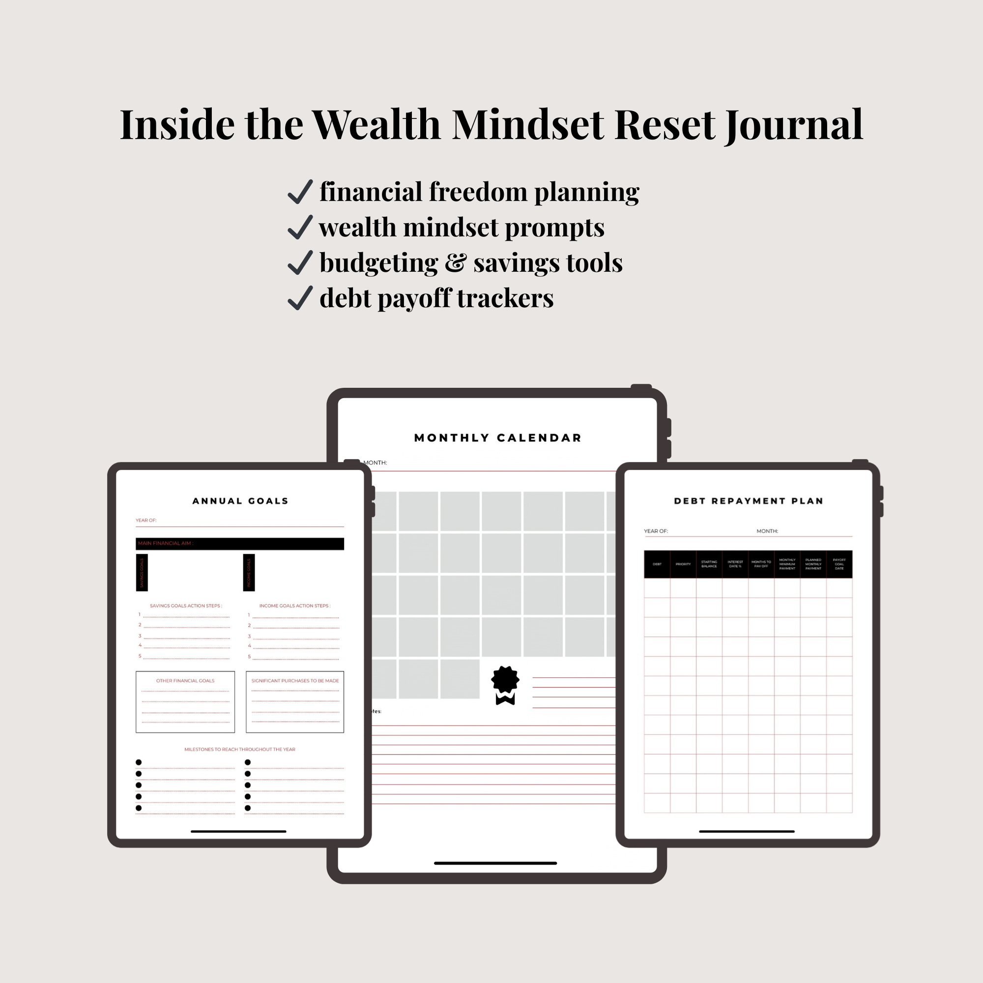 The Wealth Mindset Reset Journal (Digital Download)